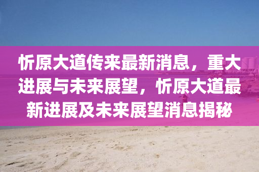 忻原大道传来最新消息，重大进展与未来展望，忻原大道最新进展及未来展望消息揭秘中山市多米克自动化设备有限公司