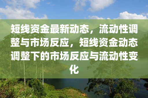 短线资金最新动态，流动性调整与市场反应，短线资金动态调整下的市场反应与流动性变化中山市多米克自动化设备有限公司